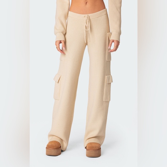 Edikted Wynter Knit Cargo Pants - Picture 1 of 6